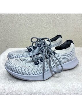 Allbirds Tree Dasher Sneakers Athletic Shoes White Gray Laces Size 9 women’s